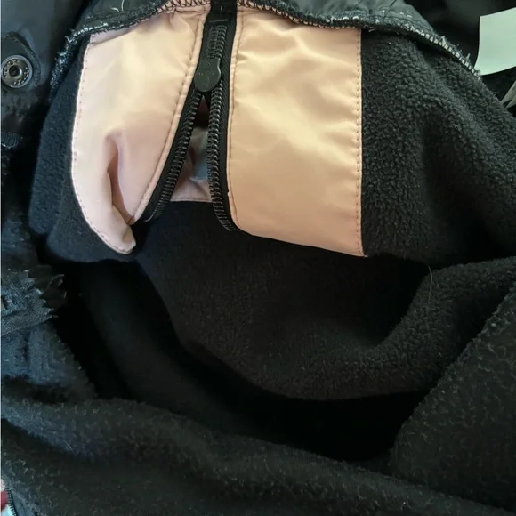 HOLLISTER XS pink/black/white Windbreaker 1/4 Zip Fleece Lined Hoodie - Picture 11 of 11